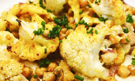 Roasted Cauliflower + Hummus