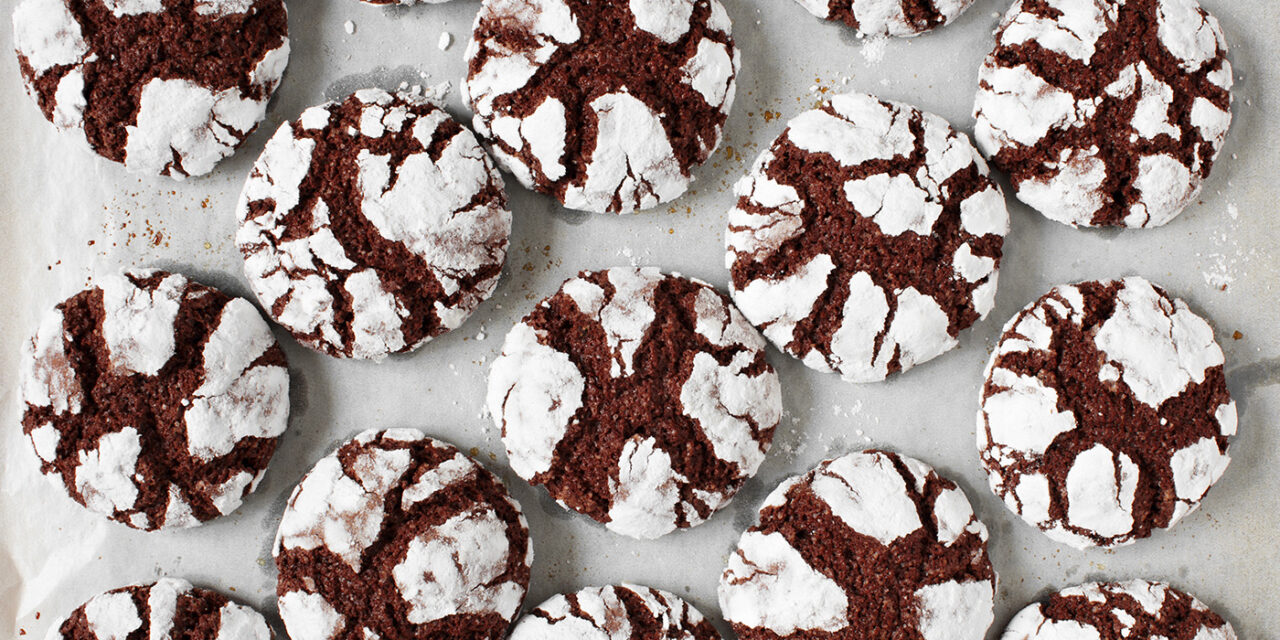 Peppermint Chocolate Crinkle Cookies (Gluten Free)
