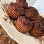 High Protein Chocolate Blueberry Muffins